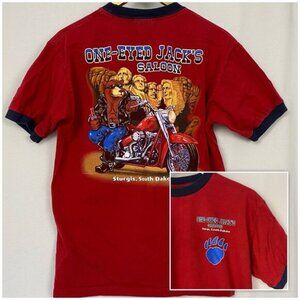 Harley Davidson T Shirt Men Medium Sturgis South Dakota Mt Rushmore One Eye Jack